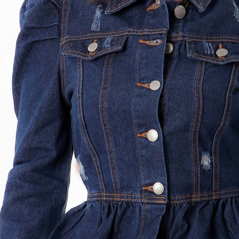 💥Distressed Peplum Denim Jacket💥 - Picture 3 of 3